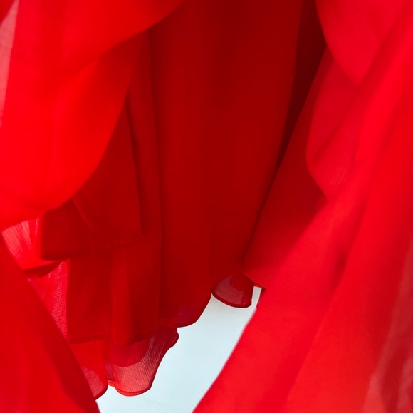 Ted Baker Bright Orange Fluted Mini Dress Size 2/6 NWT - Picture 6 of 10